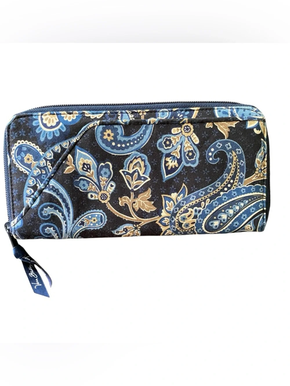 Vera Bradley Windsor Navy Paisley Zip Wallet Organizer NOS Vintage Retired 2006 - Picture 5 of 8
